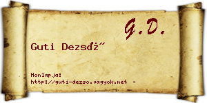 Guti Dezső névjegykártya
